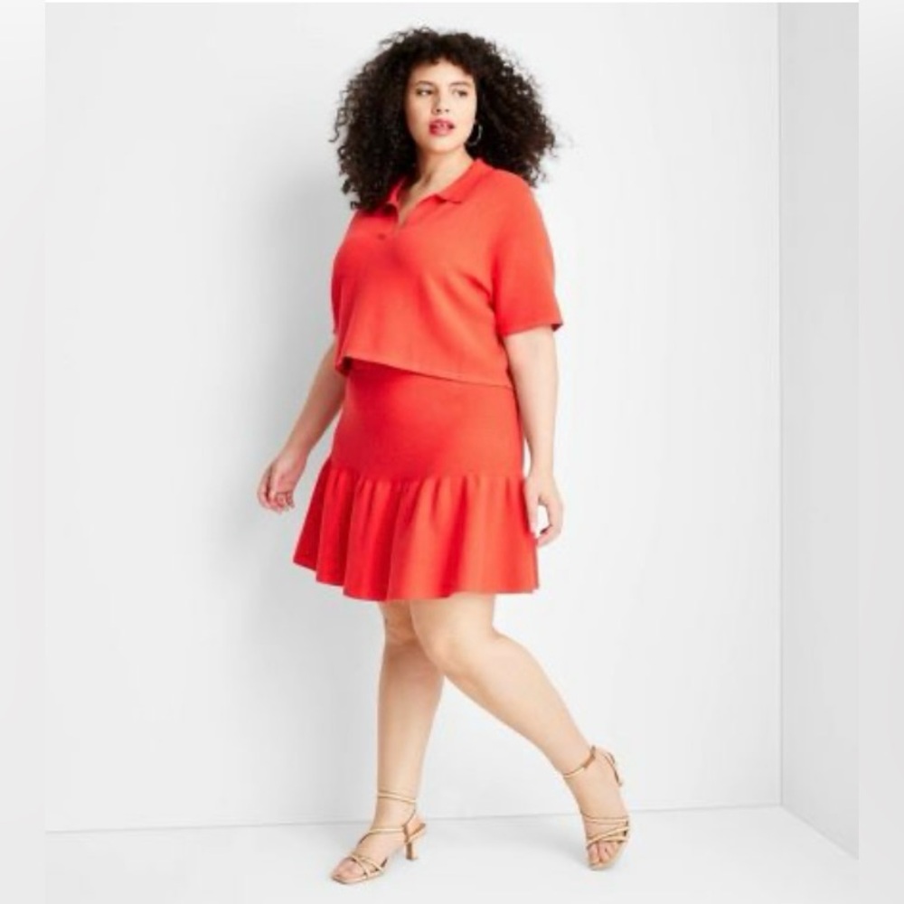 Short Sleeve Polo Top -Future Collective with Jenee Naylor Red